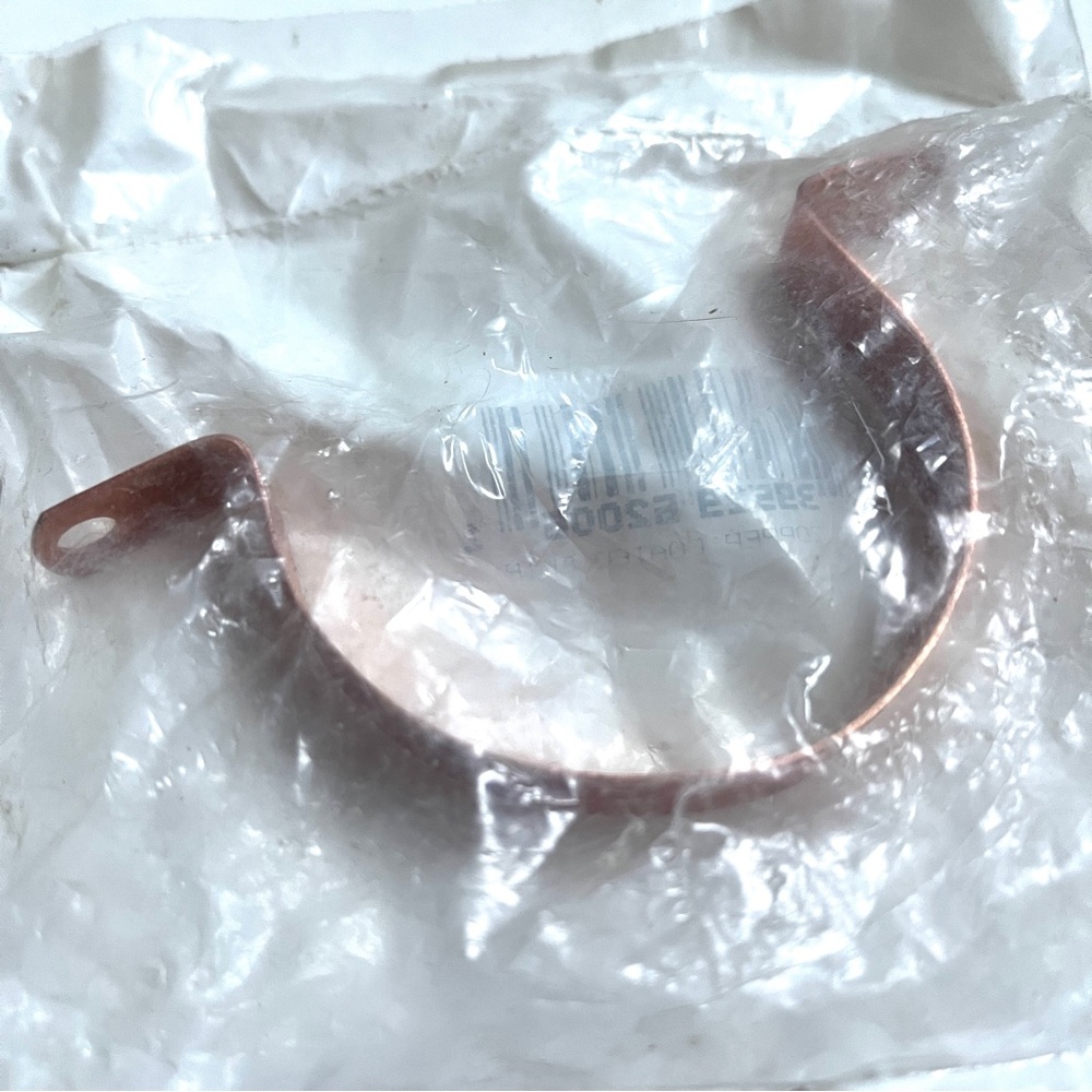 Copper Bracket- round-holes to bolt or screw in place- attach pipes or sconces